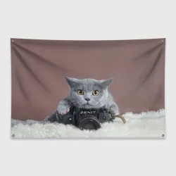 Флаг-баннер Котик фотограф