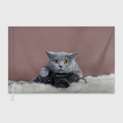 Флаг 3D Котик фотограф