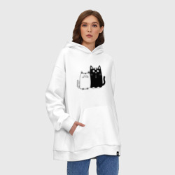 Худи SuperOversize хлопок Влюбленные коты - фото 2