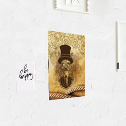 Постер с принтом Стимпанк человек для любого человека, вид спереди №3. Цвет основы: белый