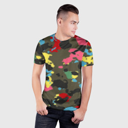 Мужская футболка 3D Slim Цветной камуфляж - фото 2