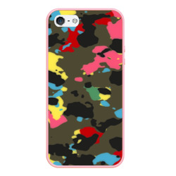 Чехол для iPhone 5/5S матовый Цветной камуфляж