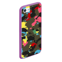Чехол для iPhone 5/5S матовый Цветной камуфляж - фото 2