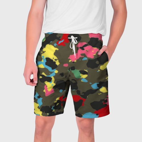 Мужские шорты 3D Цветной камуфляж