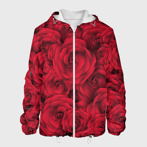 Мужская куртка 3D Красные розы, цвет 3D печать