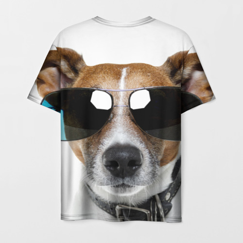 Мужская футболка 3D Джек Рассел в очках, цвет 3D печать - фото 2