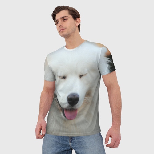 Мужская футболка 3D Самоед, цвет 3D печать - фото 3