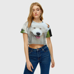 Женская футболка Crop-top 3D Самоед - фото 2