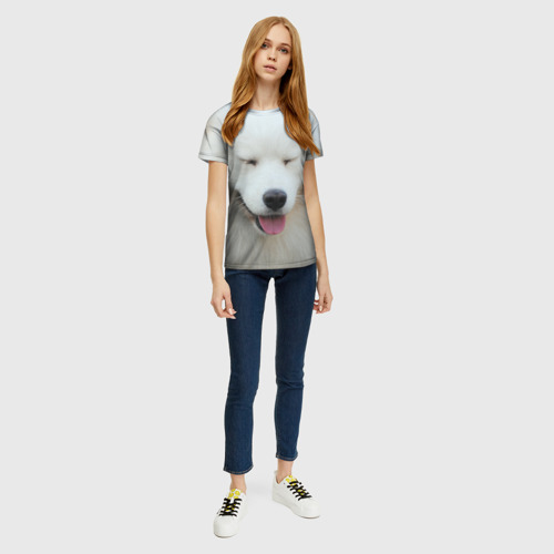 Женская футболка 3D Самоед, цвет 3D печать - фото 5