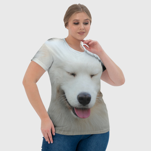 Женская футболка 3D Самоед, цвет 3D печать - фото 6