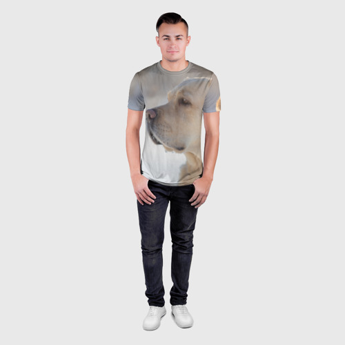 Мужская футболка 3D Slim Лабрадор, цвет 3D печать - фото 4