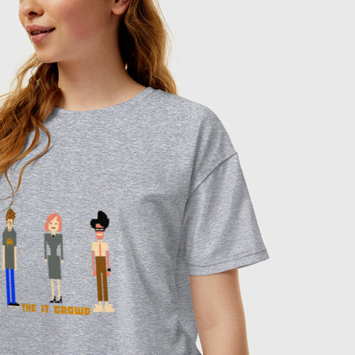 Женская футболка хлопок Oversize с принтом The IT Crowd, Айтишники, фото на моделе #1