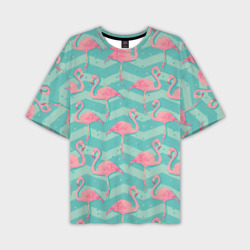 Мужская футболка oversize 3D Flamingo