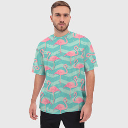 Мужская футболка oversize 3D Flamingo - фото 2