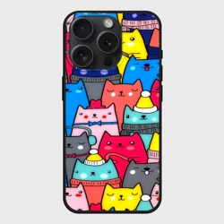 Чехол силиконовый для Apple iPhone 15 Pro матовый Котики