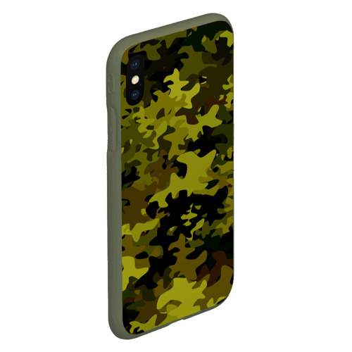 Чехол для iPhone XS Max матовый Camouflage, цвет темно-зеленый - фото 3