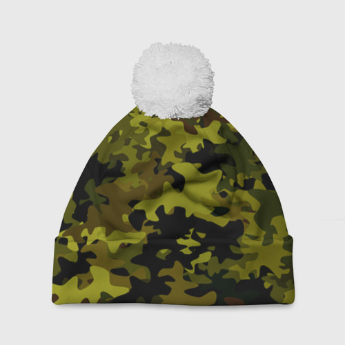 Шапка 3D c помпоном Camouflage, цвет 3D печать
