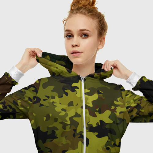 Женская толстовка 3D на молнии Camouflage, цвет белый - фото 5