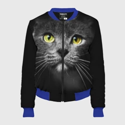 Женский бомбер 3D Кошачий взгляд