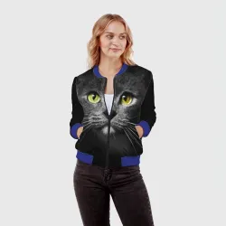 Женский бомбер 3D Кошачий взгляд - фото 2
