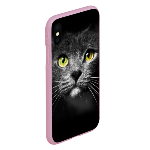Чехол для iPhone XS Max матовый Кошачий взгляд, цвет розовый - фото 3