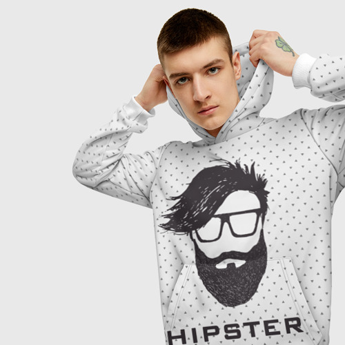 Мужская толстовка 3D Hipster, цвет белый - фото 5