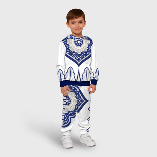 Детский костюм с толстовкой 3D Гжель, цвет синий - фото 3