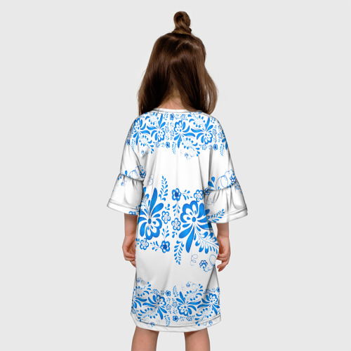 Детское платье 3D Гжель, цвет 3D печать - фото 5