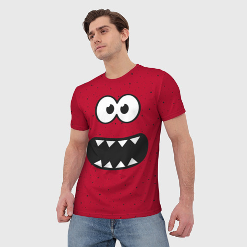 Мужская футболка 3D Веселый монстрик, цвет 3D печать - фото 3