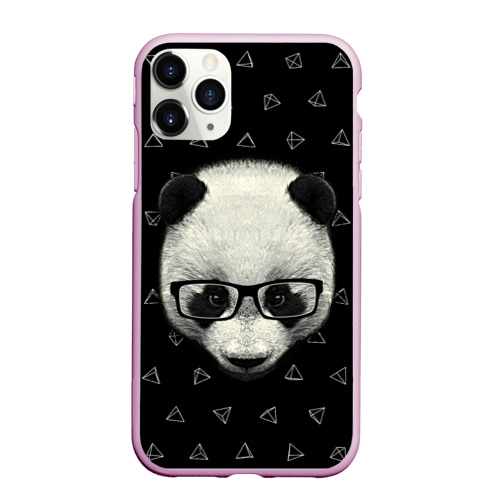 Чехол для iPhone 11 Pro Max матовый Умная панда, цвет розовый