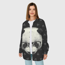 Женская рубашка oversize 3D Умная панда - фото 2