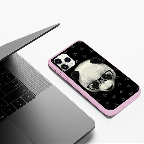 Чехол для iPhone 11 Pro Max матовый Умная панда, цвет розовый - фото 5