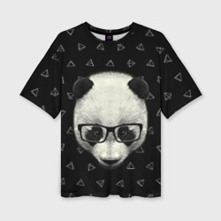Женская футболка oversize 3D Умная панда