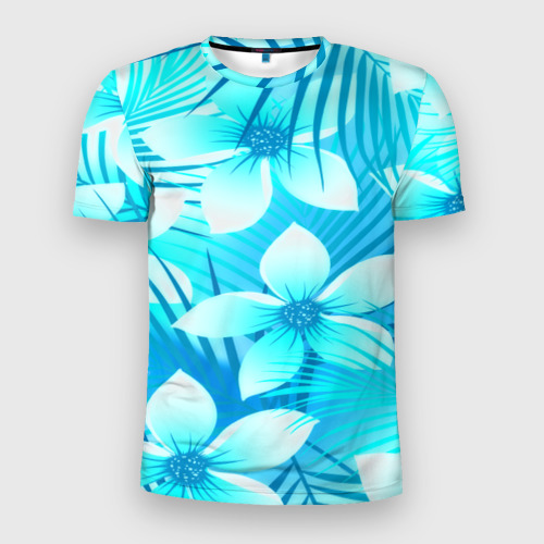 Мужская футболка 3D Slim Tropical Flower, цвет 3D печать