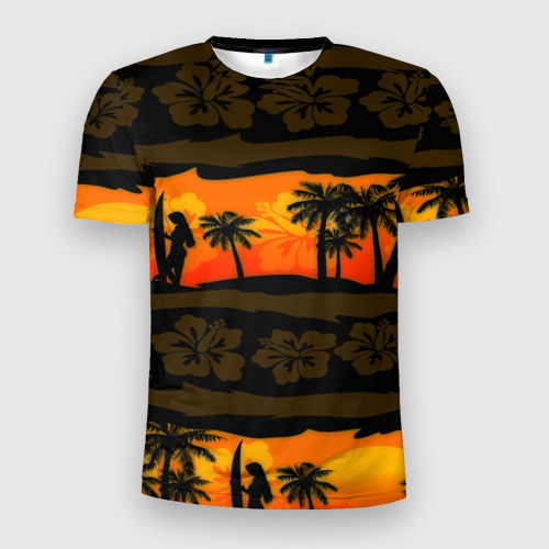 Мужская футболка 3D Slim Гавайи, цвет 3D печать