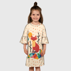 Детское платье 3D Осенняя лисичка - фото 2