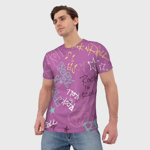 Мужская футболка 3D Rock'n'Roll, цвет 3D печать - фото 3