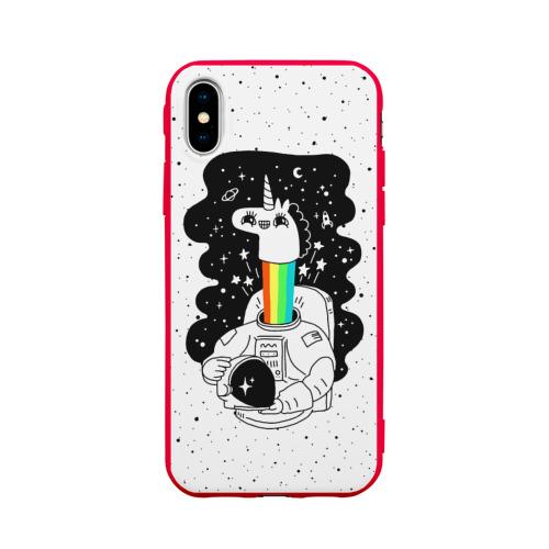 Чехол для Apple iPhone X силиконовый матовый Единорог астронавт Фото 01 Чехол для Apple iPhone X силиконовый матовый Единорог астронавт Фото 01