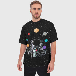 Мужская футболка oversize 3D Космический жонглер - фото 2