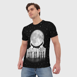 Мужская футболка 3D Лунная мелодия - фото 2