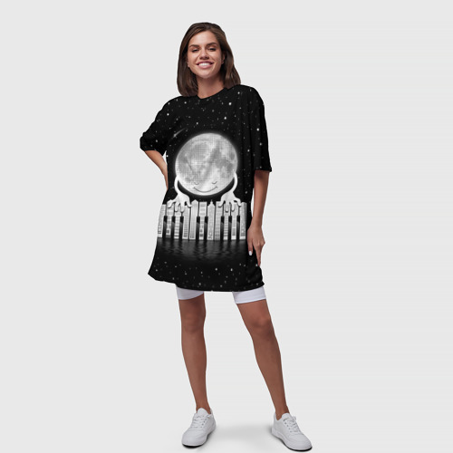 Платье-футболка 3D Лунная мелодия, цвет 3D печать - фото 5