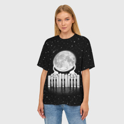 Женская футболка oversize 3D Лунная мелодия - фото 2