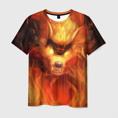 Мужская футболка 3D Fire Wolf, цвет 3D печать