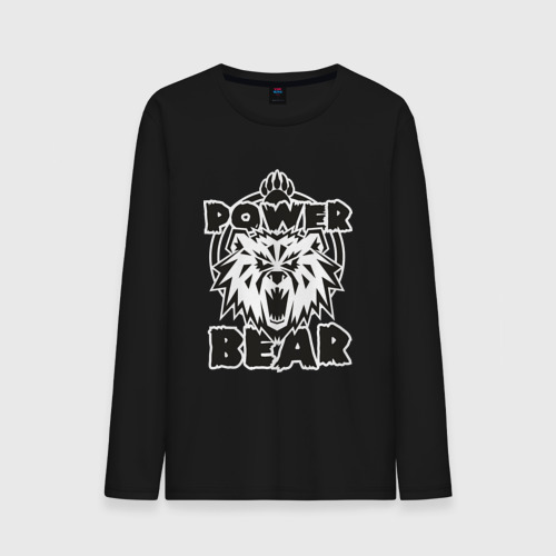 Мужской лонгслив хлопок Power Bear, цвет черный