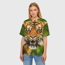 Женская футболка oversize 3D Тигр - фото 2