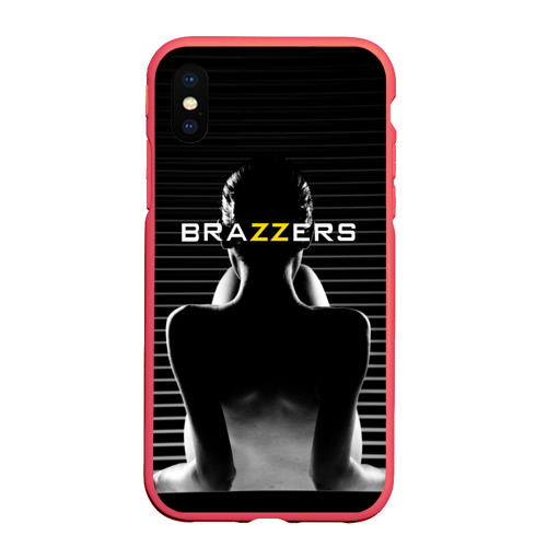 Чехол для iPhone XS Max матовый Brazzers - контрсвет, цвет красный