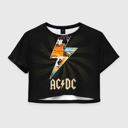 Женская футболка Crop-top 3D AC/DC 7, цвет 3D печать