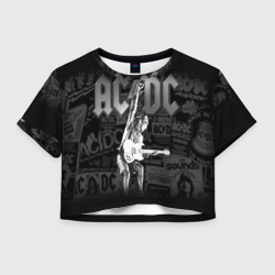 Женская футболка Crop-top 3D AC/DC 6