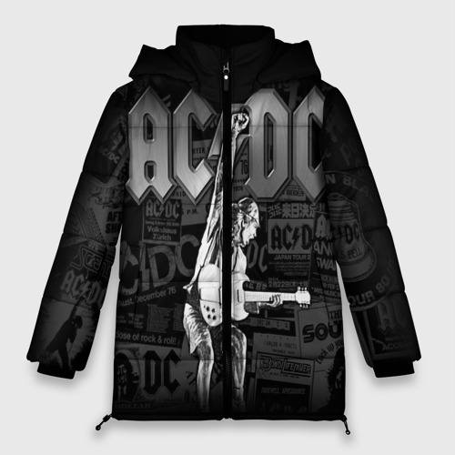 Женская зимняя куртка 3D с принтом AC/DC 6, вид спереди #2