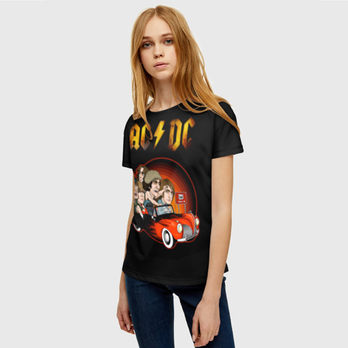 Женская футболка 3D с принтом AC/DC 5, фото на моделе #1